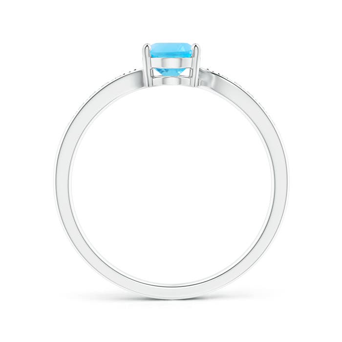 AA - Swiss Blue Topaz / 1.02 CT / 14 KT White Gold