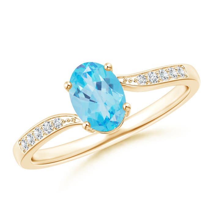 AA - Swiss Blue Topaz / 1.02 CT / 14 KT Yellow Gold