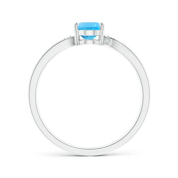 AAA - Swiss Blue Topaz / 1.02 CT / 14 KT White Gold