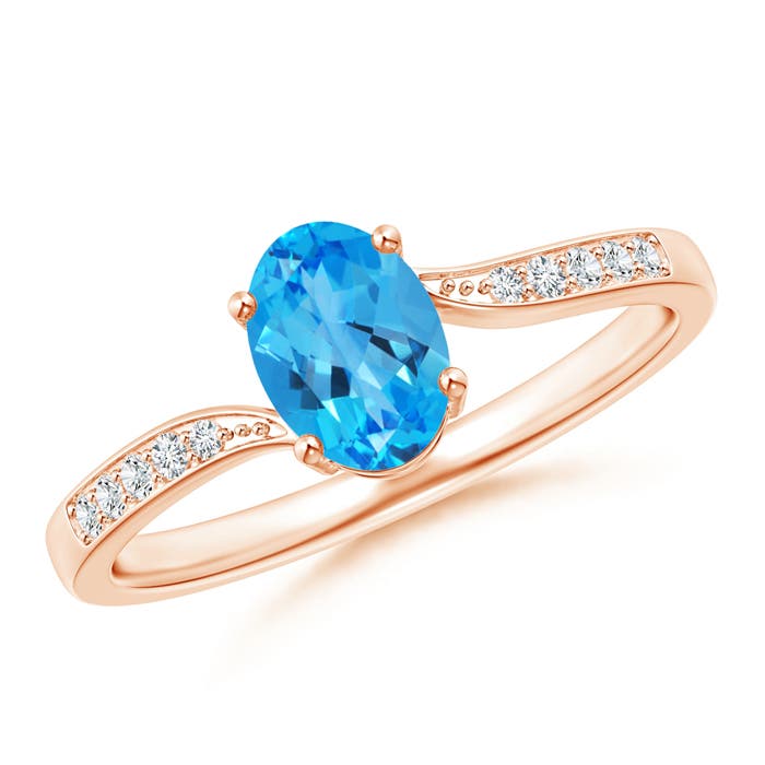 AAAA - Swiss Blue Topaz / 1.02 CT / 14 KT Rose Gold