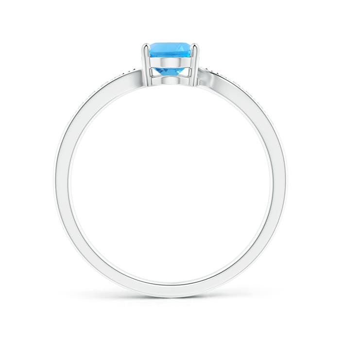 AAAA - Swiss Blue Topaz / 1.02 CT / 14 KT White Gold