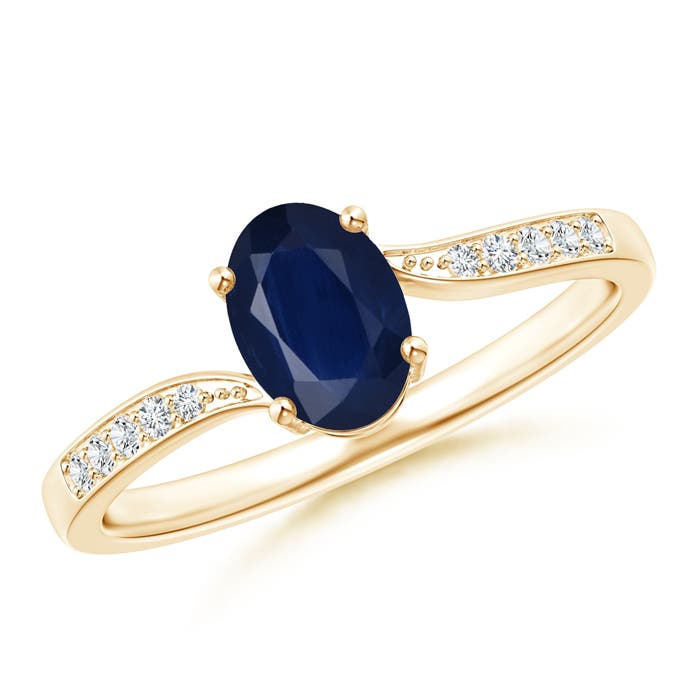 A - Blue Sapphire / 0.92 CT / 14 KT Yellow Gold