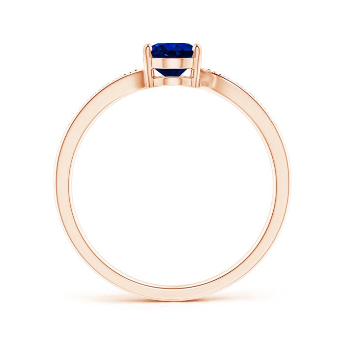 AAAA - Blue Sapphire / 0.92 CT / 14 KT Rose Gold