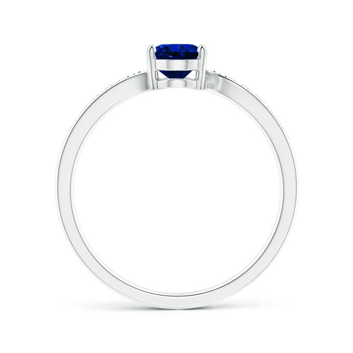 AAAA - Blue Sapphire / 0.92 CT / 14 KT White Gold