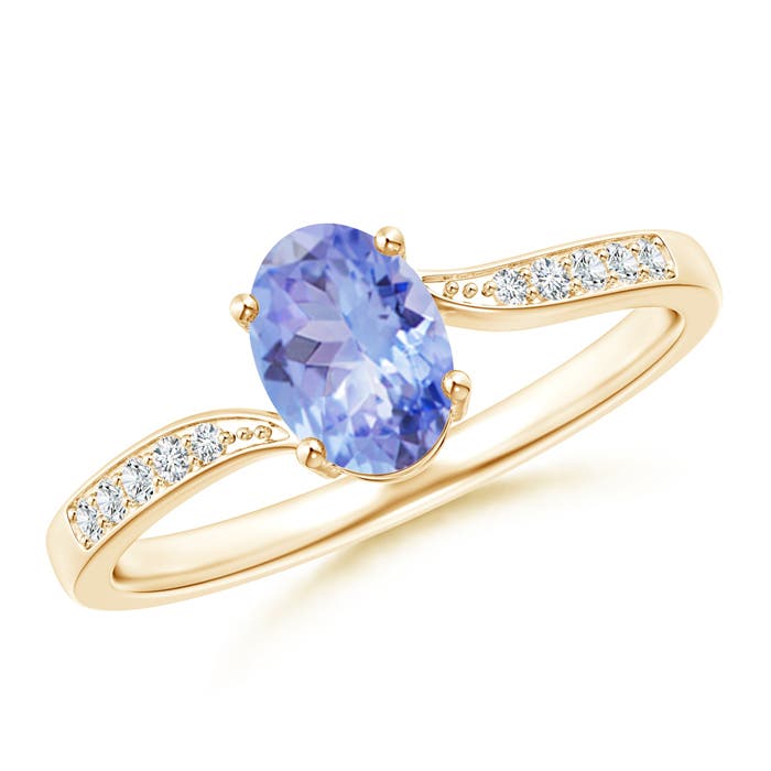 A - Tanzanite / 0.87 CT / 14 KT Yellow Gold