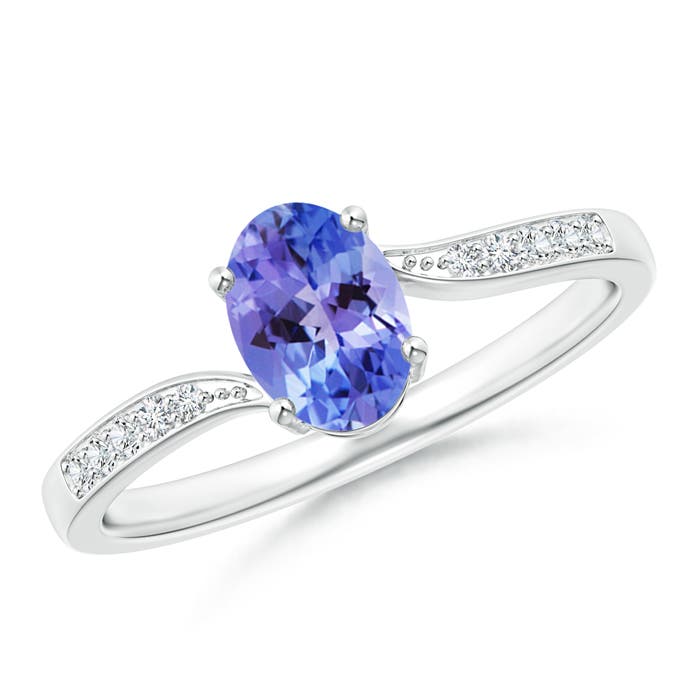 AA - Tanzanite / 0.87 CT / 14 KT White Gold