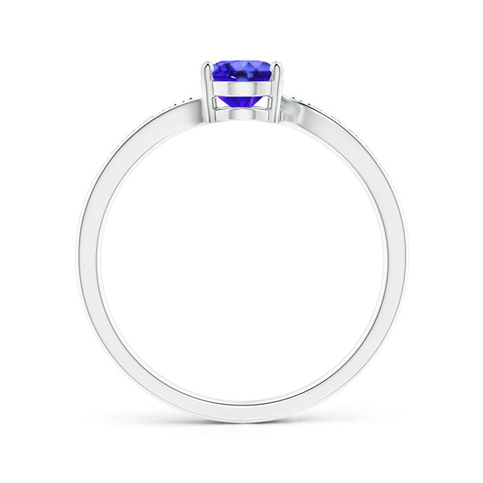 AAA - Tanzanite / 0.87 CT / 14 KT White Gold