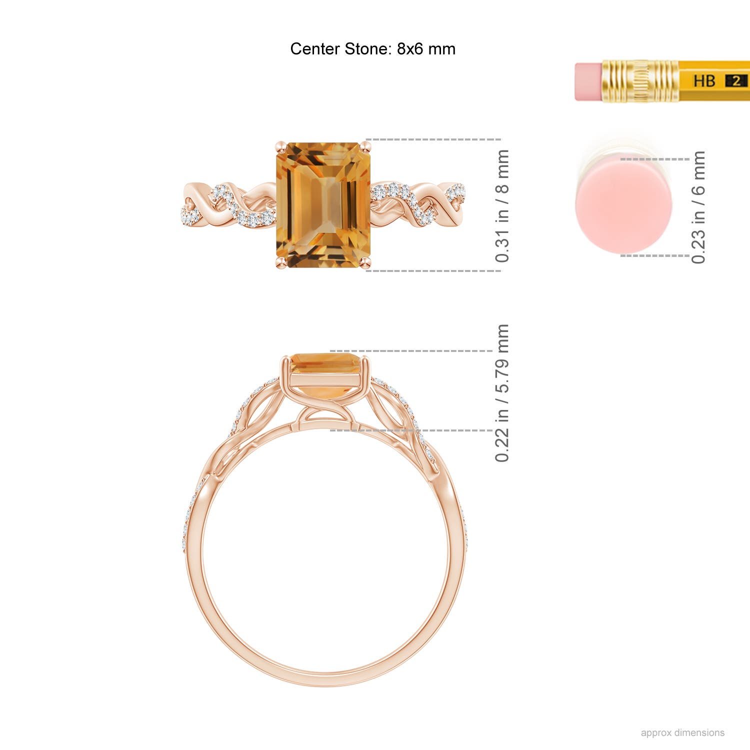 A - Citrine / 1.63 CT / 14 KT Rose Gold