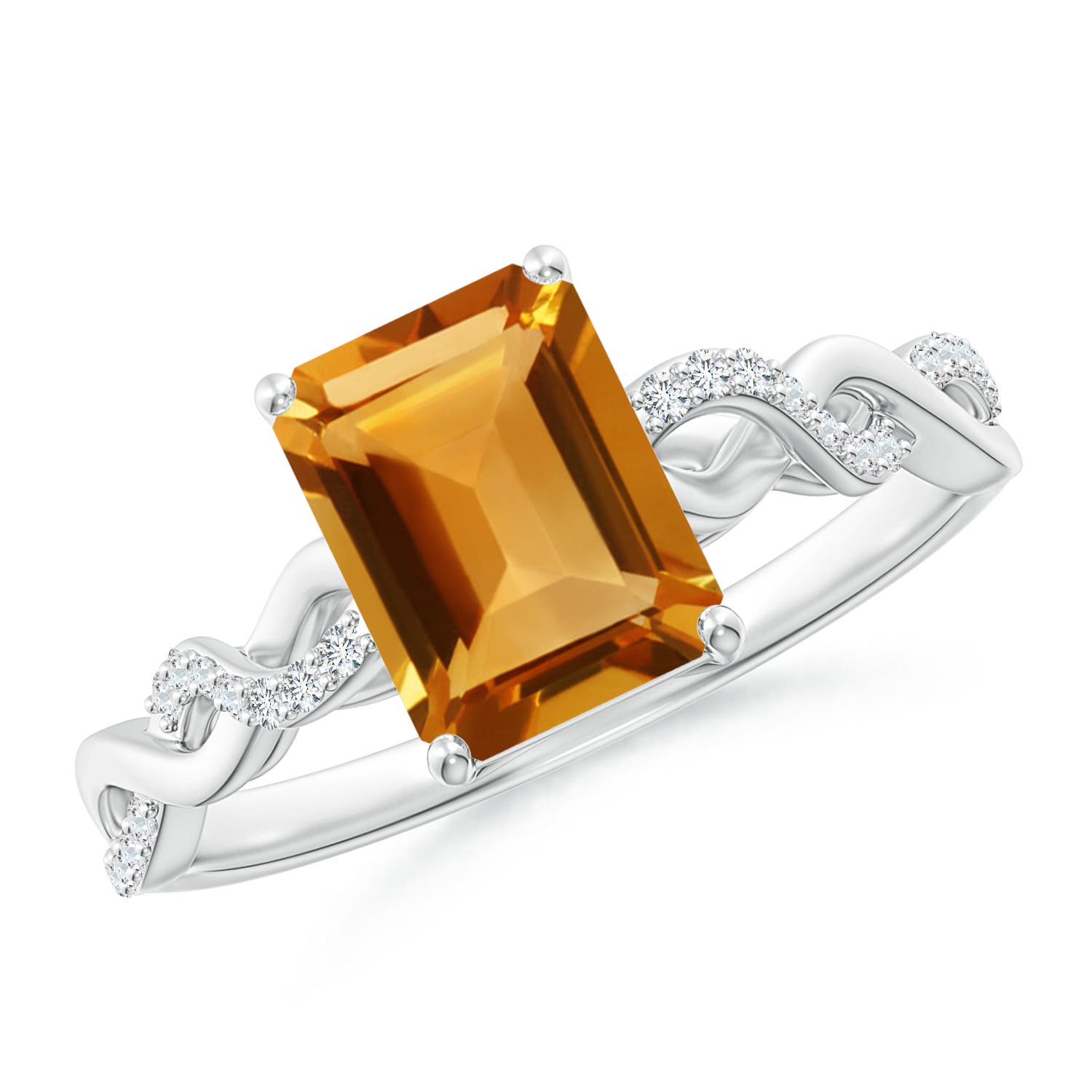 AA - Citrine / 1.63 CT / 14 KT White Gold