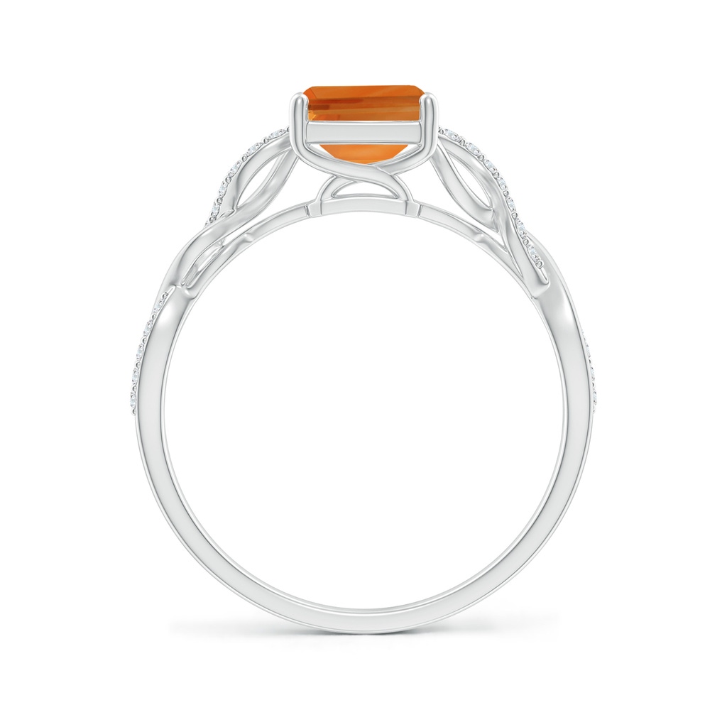 8x6mm AAA Emerald-Cut Solitaire Citrine Infinity Twist Ring in White Gold - side_1