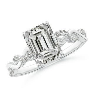 8x6mm KI3 Emerald-Cut Solitaire Diamond Infinity Twist Ring in P950 Platinum