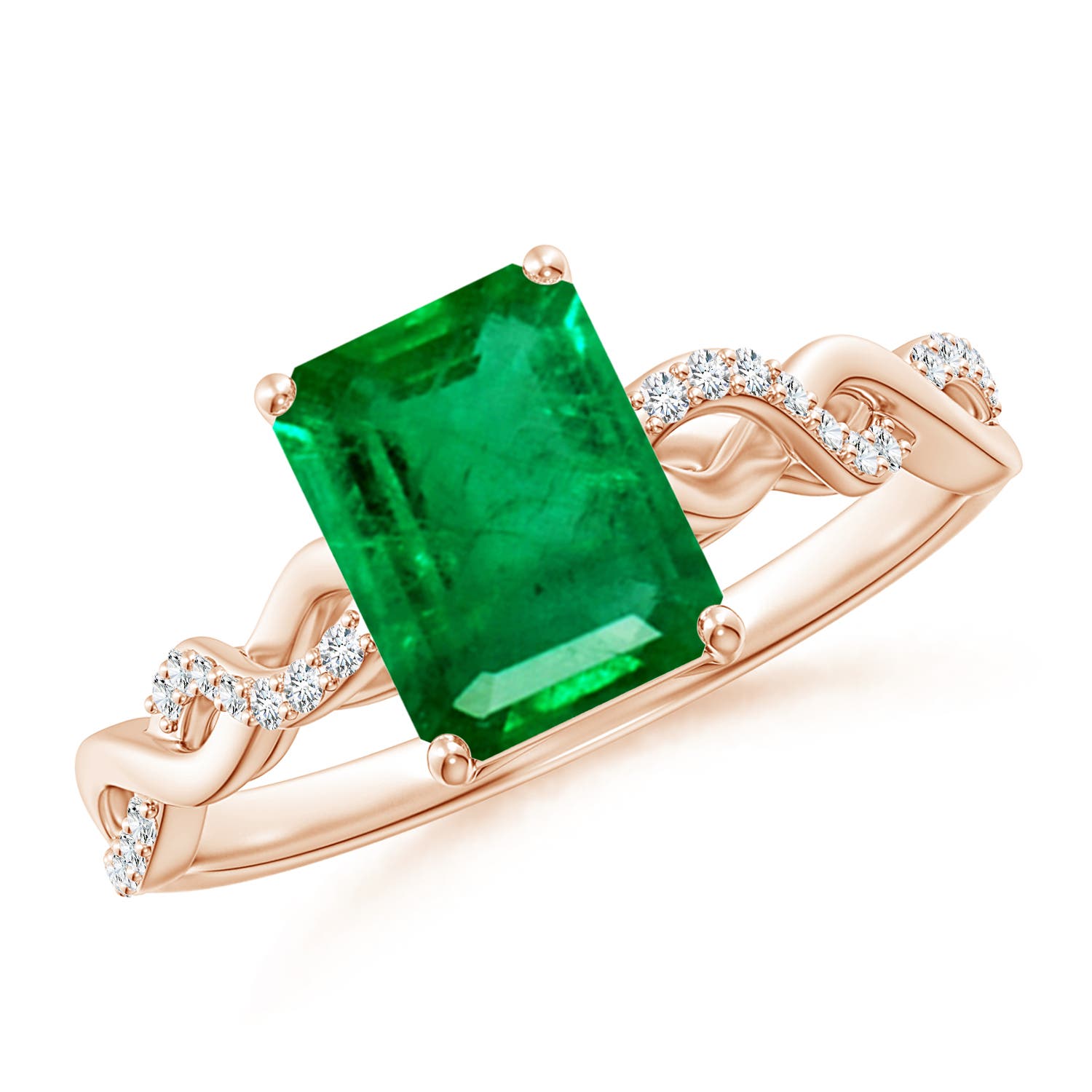 AAA - Emerald / 1.63 CT / 14 KT Rose Gold