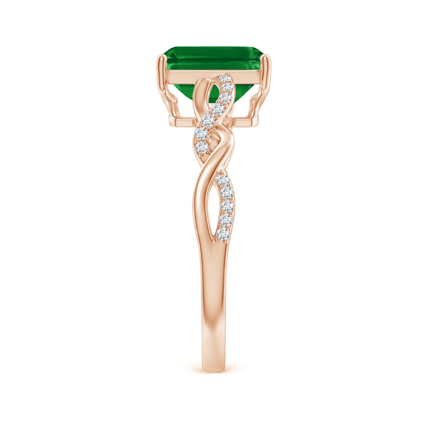 AAAA - Emerald / 1.63 CT / 14 KT Rose Gold