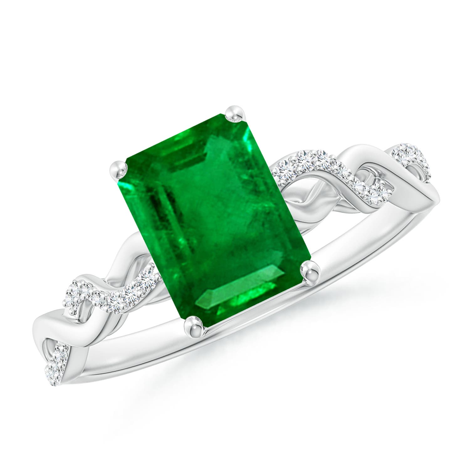 AAAA - Emerald / 1.63 CT / 14 KT White Gold