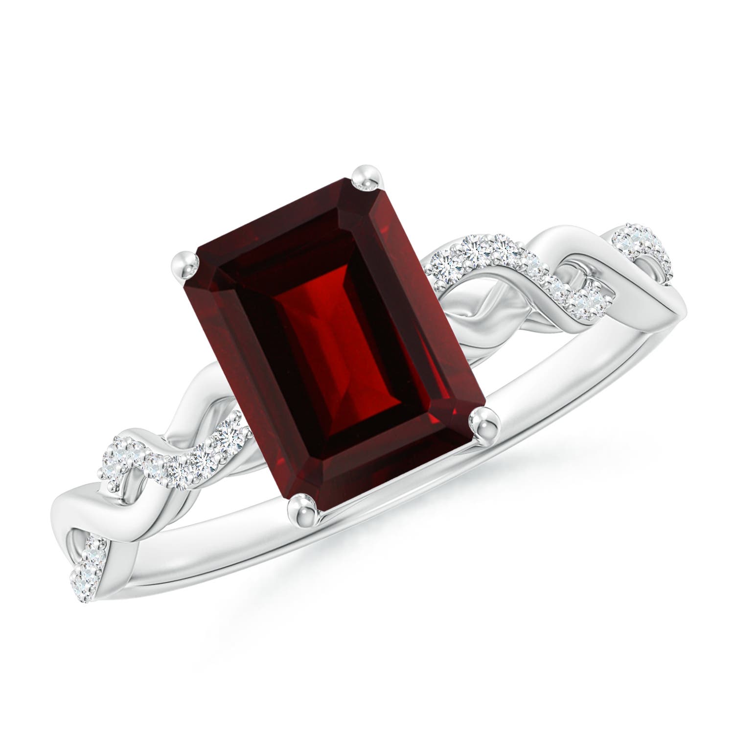 AA - Garnet / 1.93 CT / 14 KT White Gold