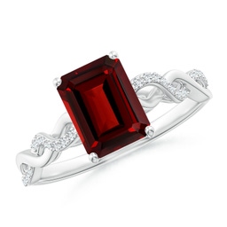Classic Platinum Garnet Rings