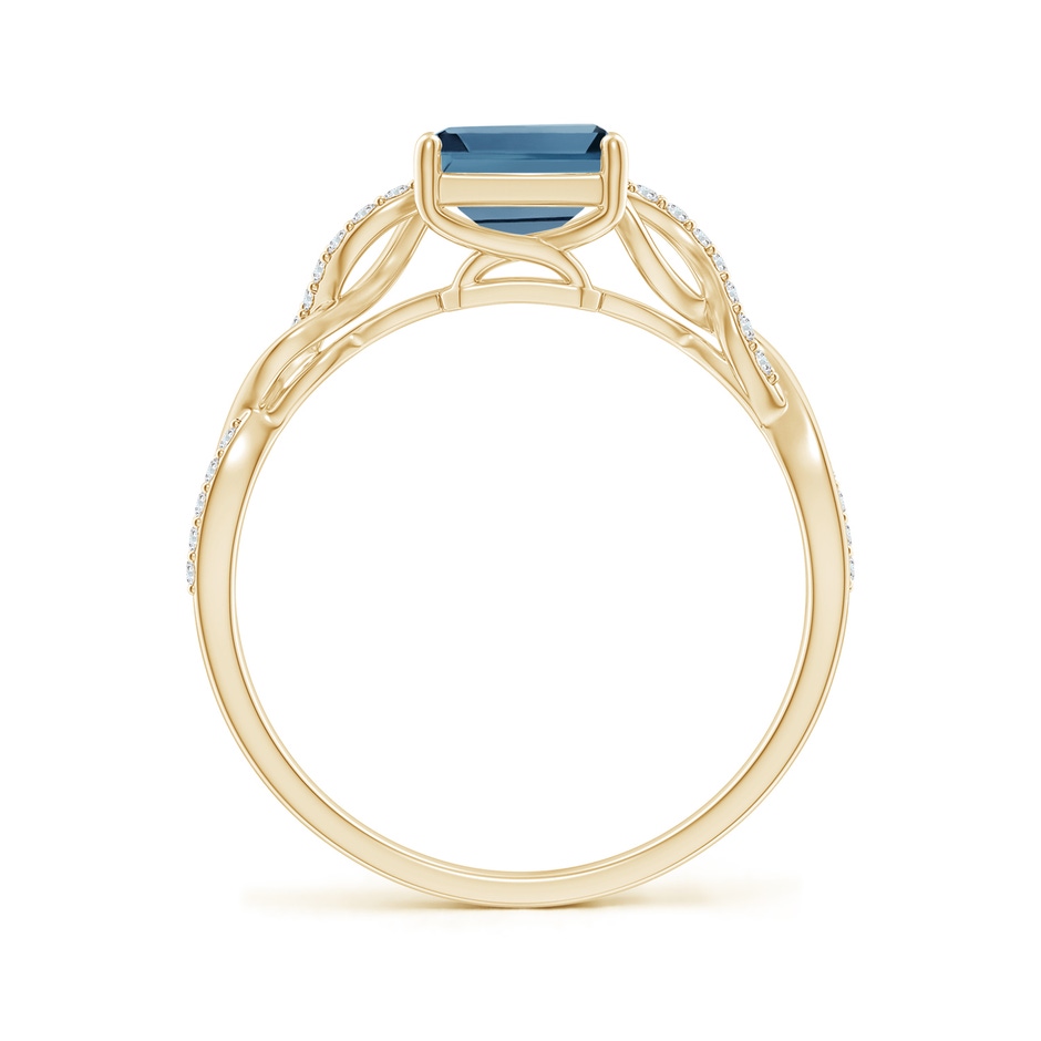 8x6mm A Emerald-Cut Solitaire London Blue Topaz Infinity Twist Ring in 18K Yellow Gold side 199