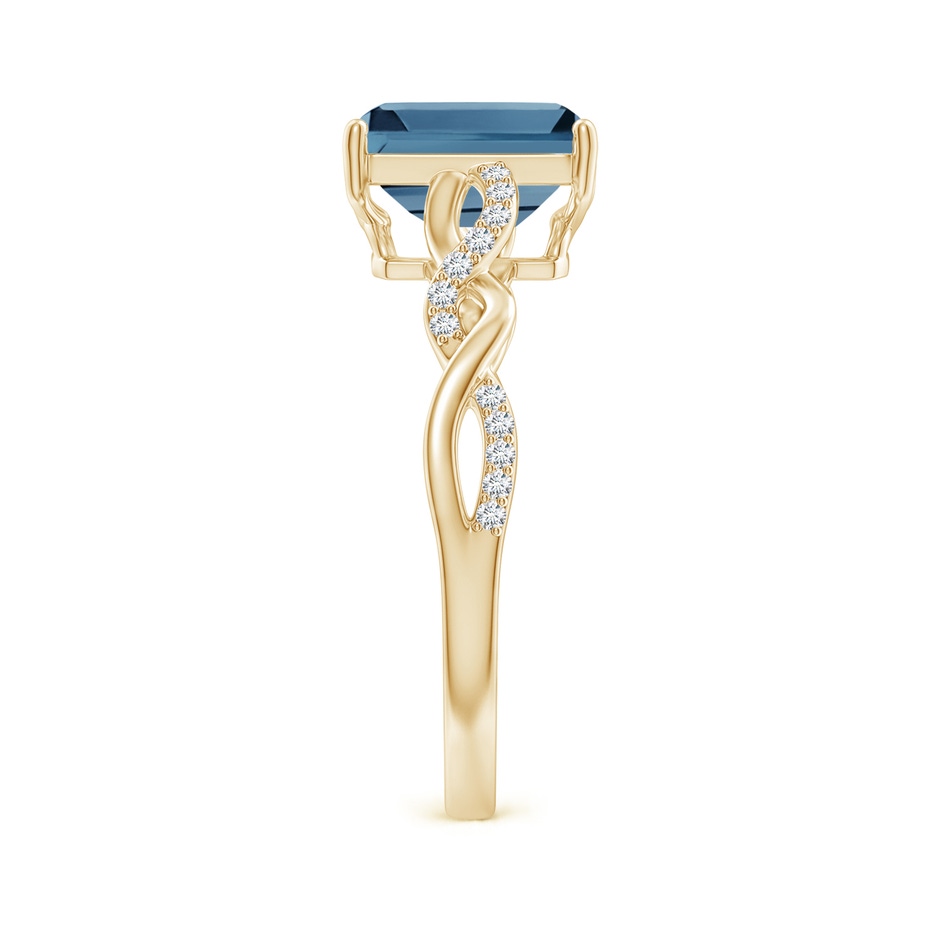 8x6mm A Emerald-Cut Solitaire London Blue Topaz Infinity Twist Ring in 18K Yellow Gold side 299
