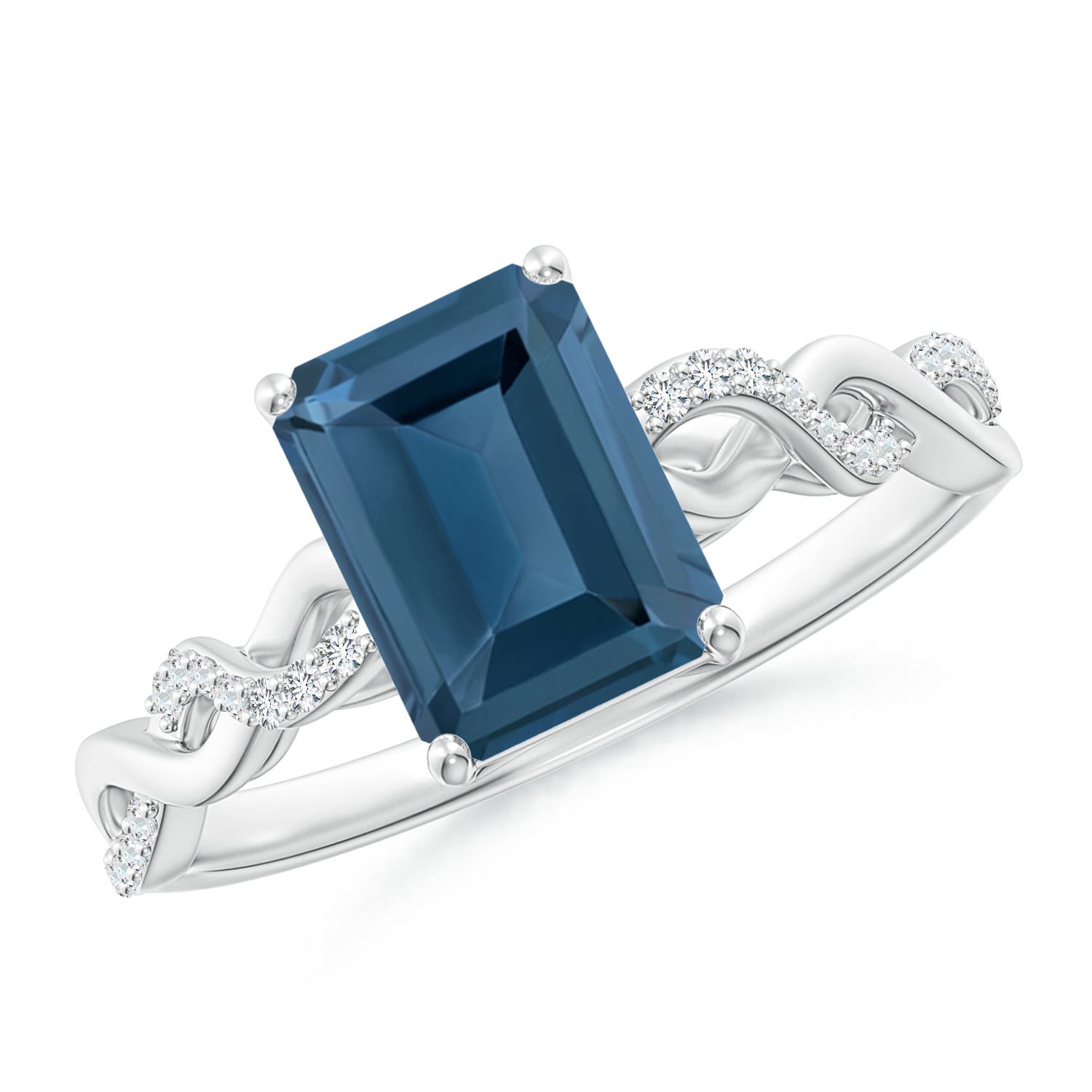 A - London Blue Topaz / 2.08 CT / 14 KT White Gold