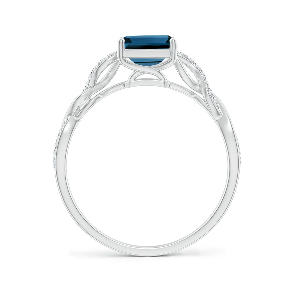 8x6mm AAA Emerald-Cut Solitaire London Blue Topaz Infinity Twist Ring in 18K White Gold side 199