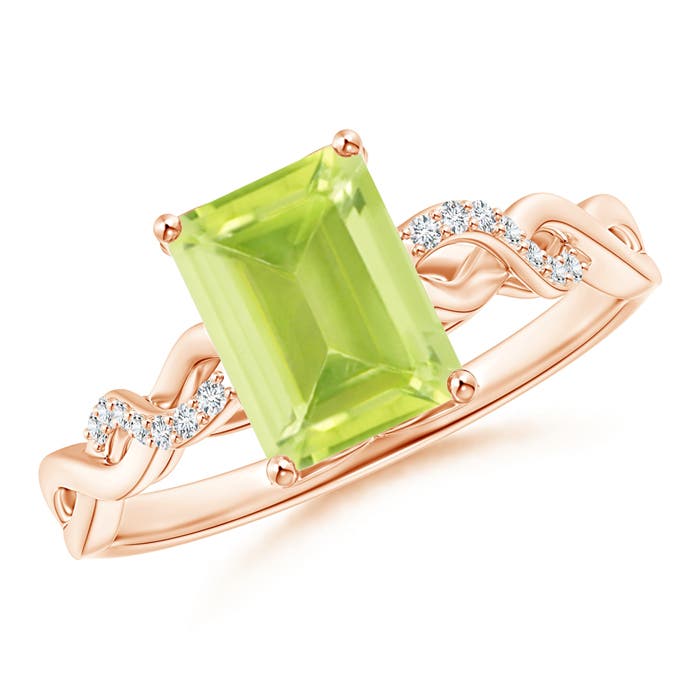 A - Peridot / 1.73 CT / 14 KT Rose Gold