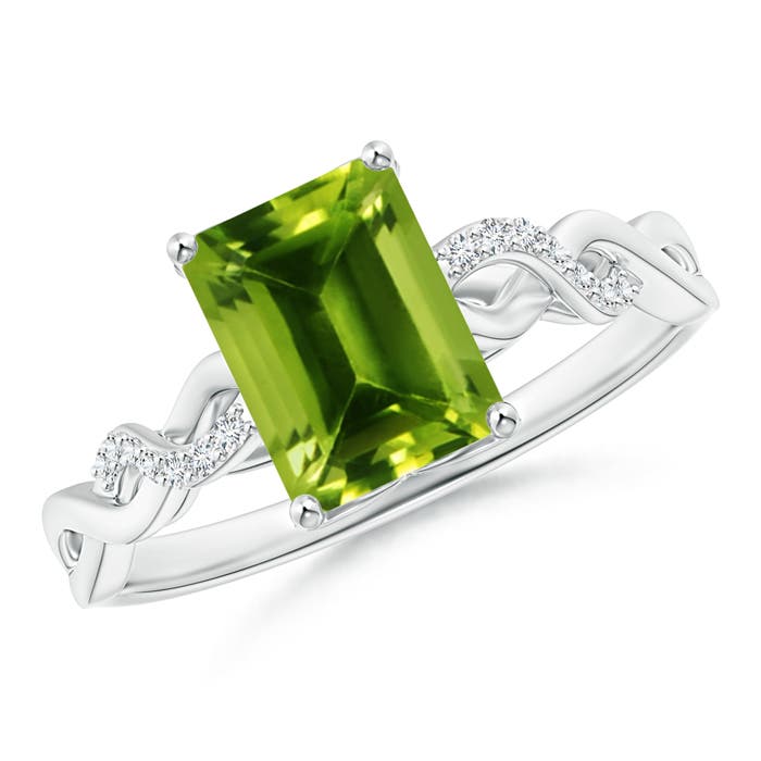 AAAA - Peridot / 1.73 CT / 14 KT White Gold