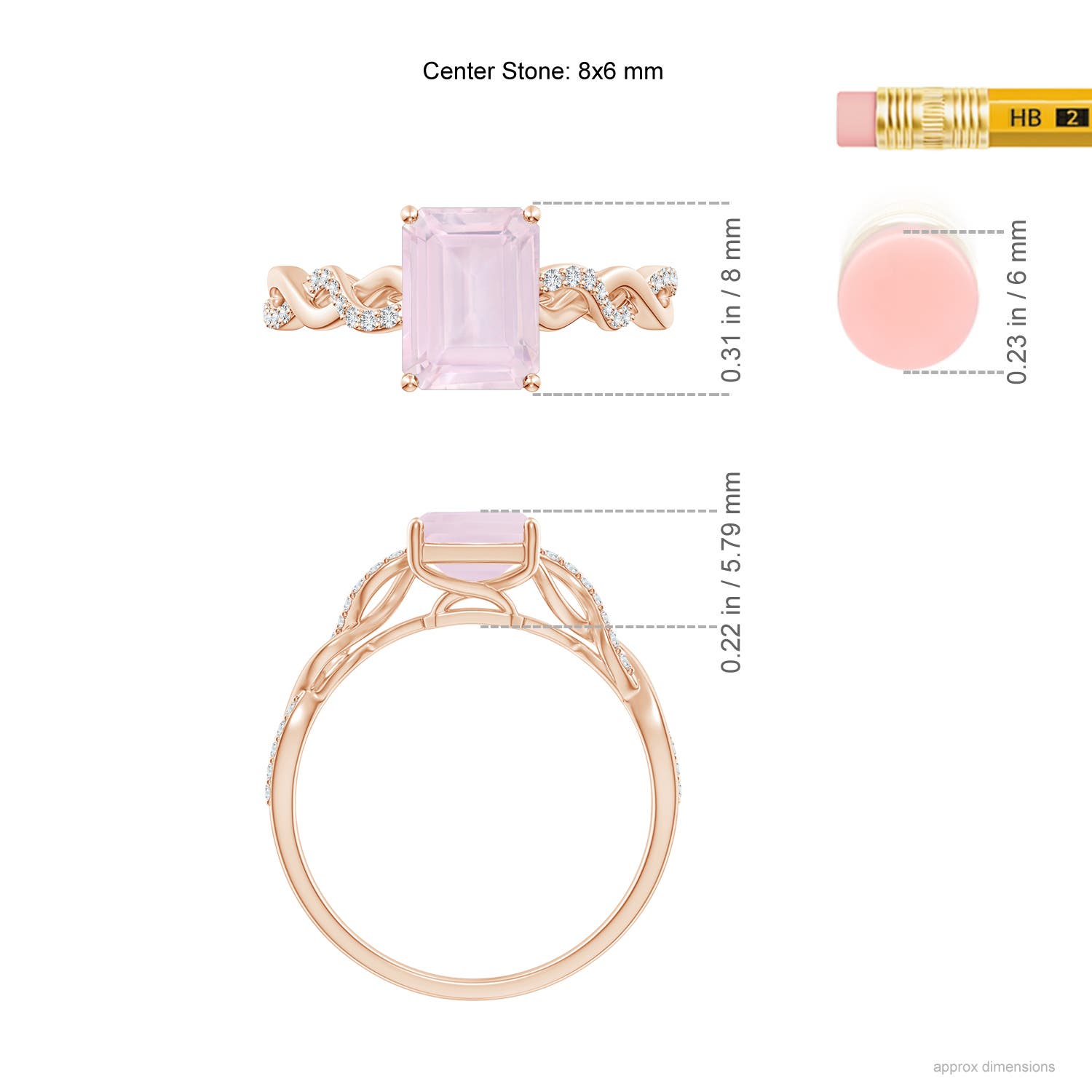 A - Rose Quartz / 1.68 CT / 14 KT Rose Gold