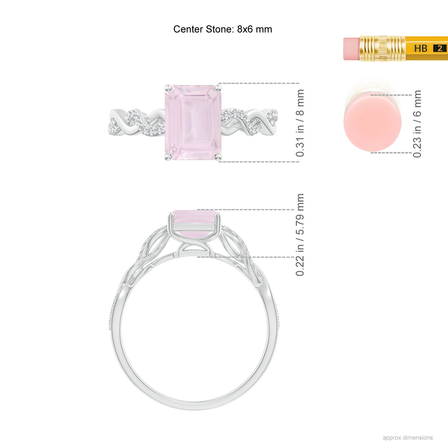 A - Rose Quartz / 1.68 CT / 14 KT White Gold