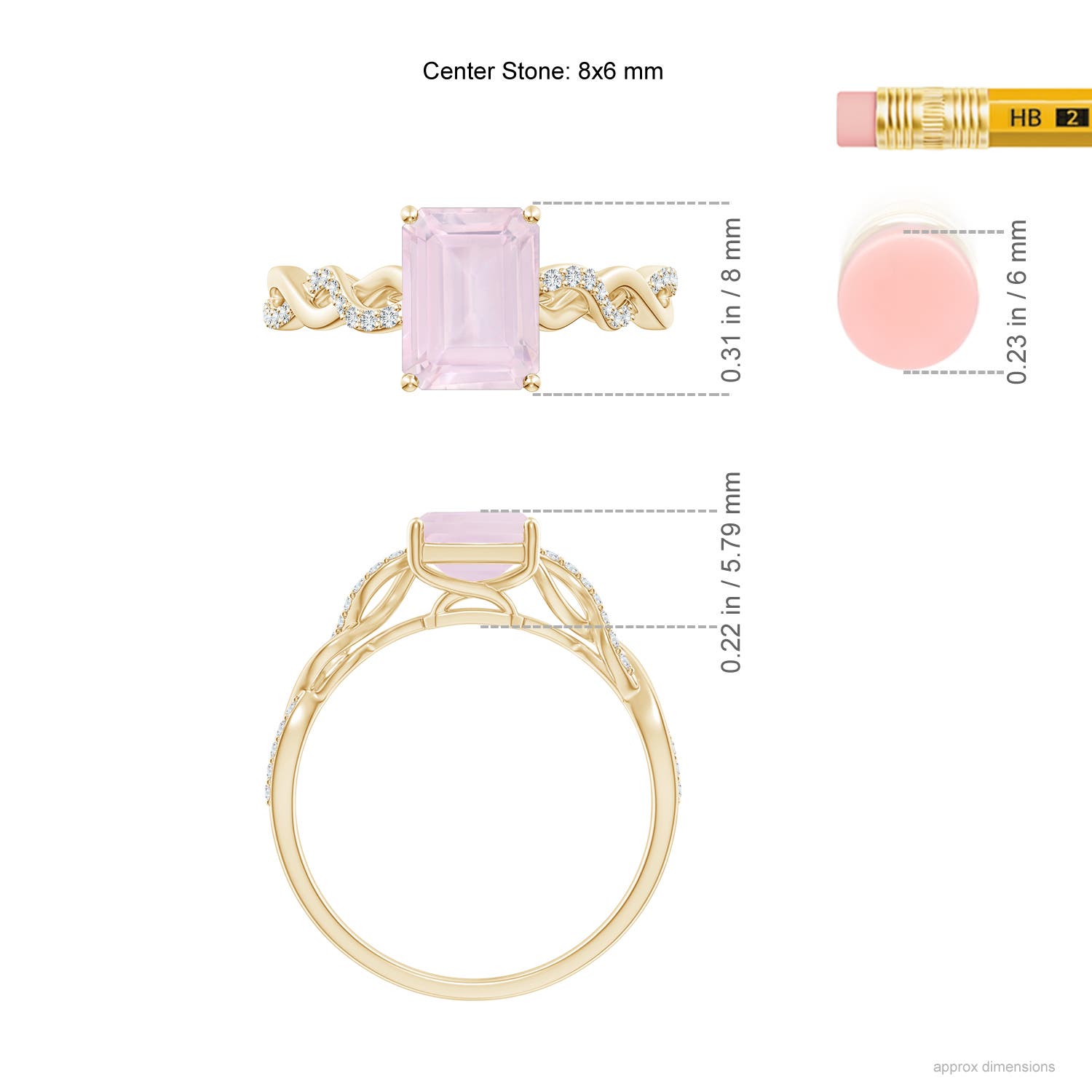 A - Rose Quartz / 1.68 CT / 14 KT Yellow Gold