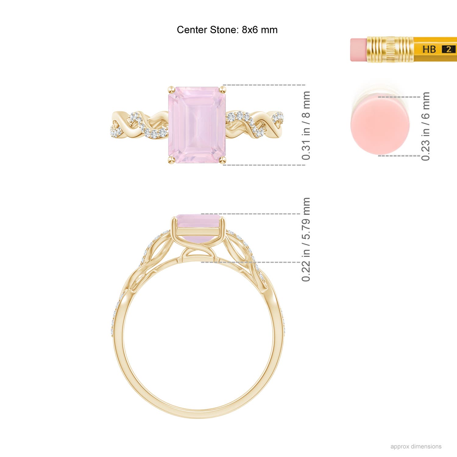 AA - Rose Quartz / 1.68 CT / 14 KT Yellow Gold