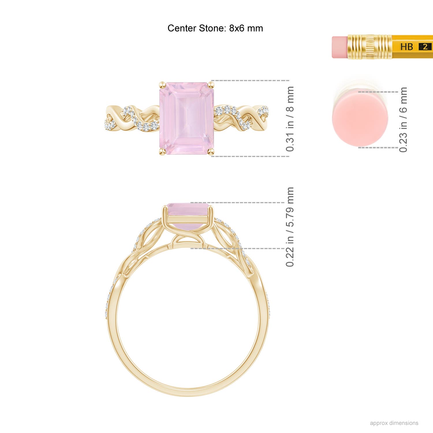 AAA - Rose Quartz / 1.68 CT / 14 KT Yellow Gold