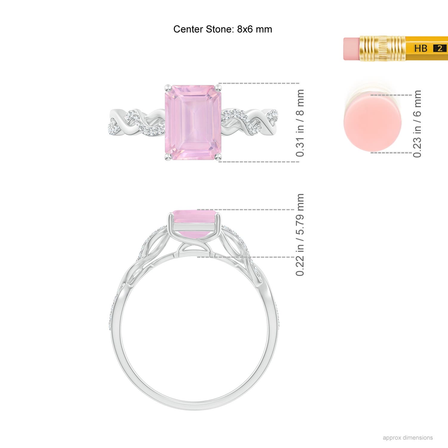 AAAA - Rose Quartz / 1.68 CT / 14 KT White Gold