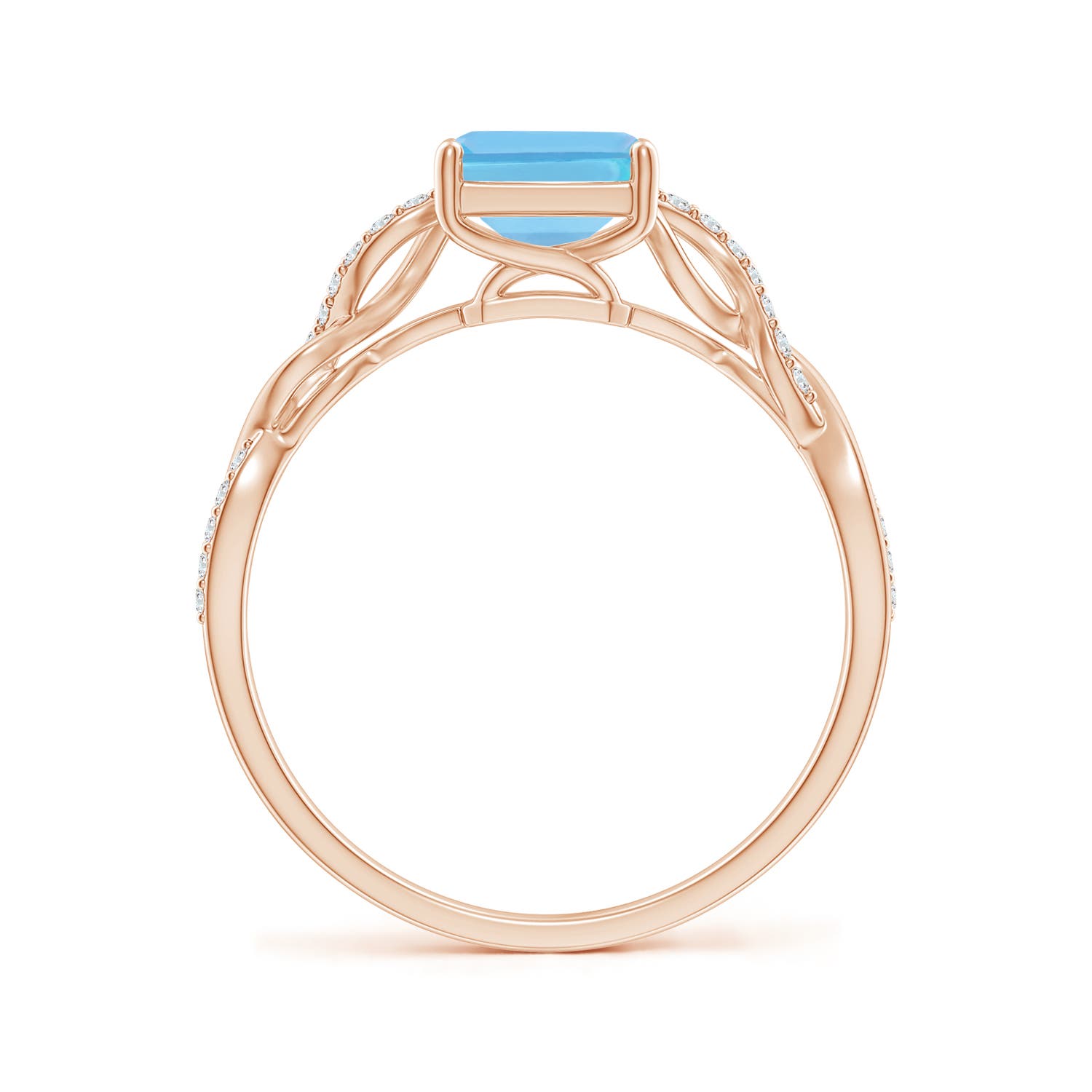 A - Swiss Blue Topaz / 2.08 CT / 14 KT Rose Gold