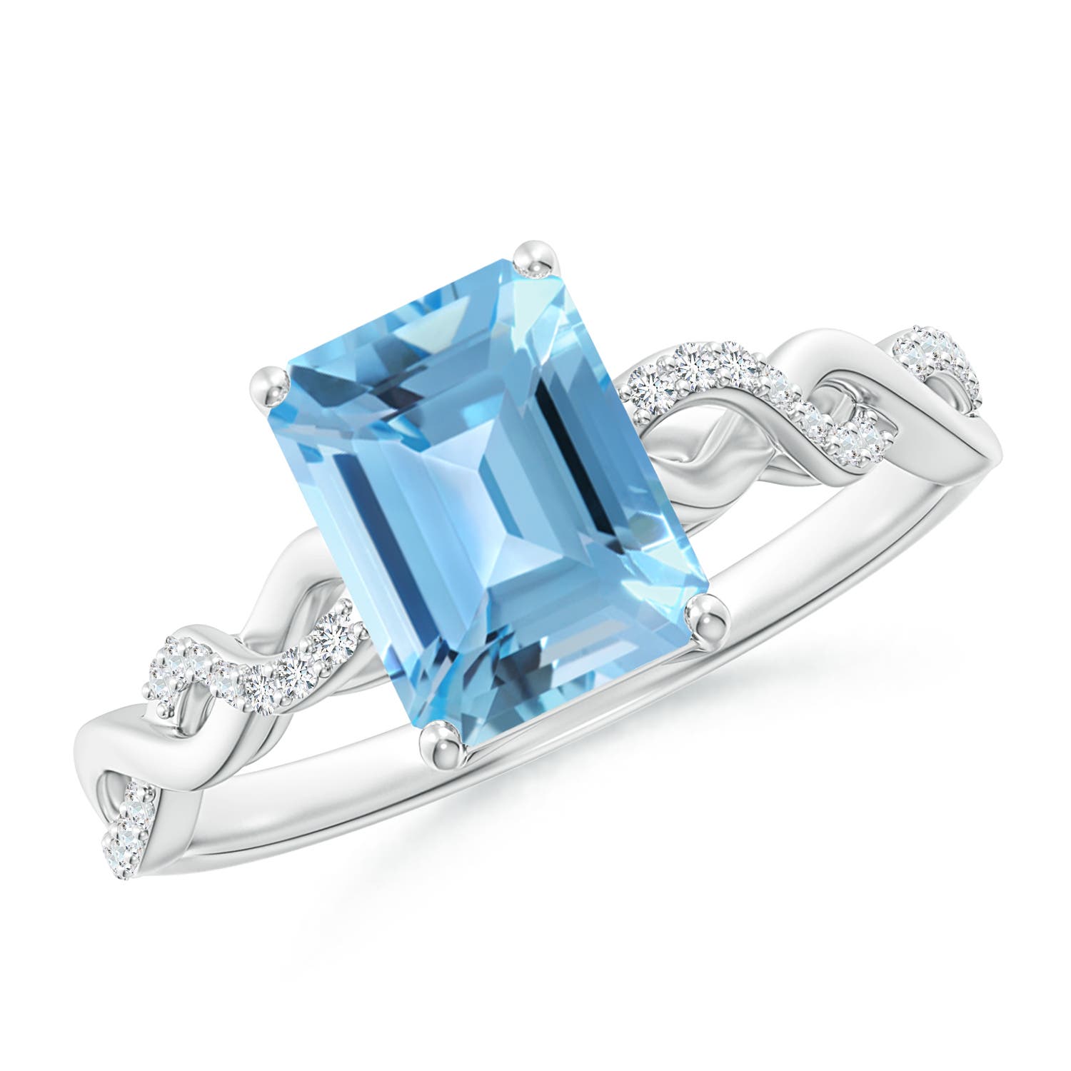 A - Swiss Blue Topaz / 2.08 CT / 14 KT White Gold