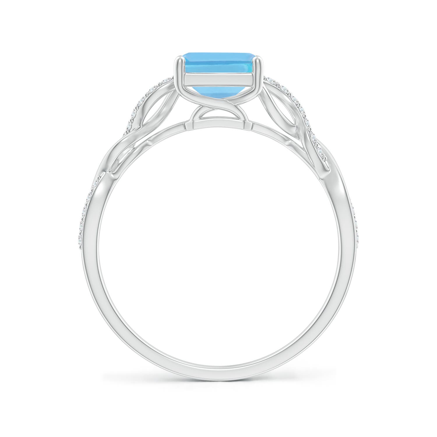 A - Swiss Blue Topaz / 2.08 CT / 14 KT White Gold