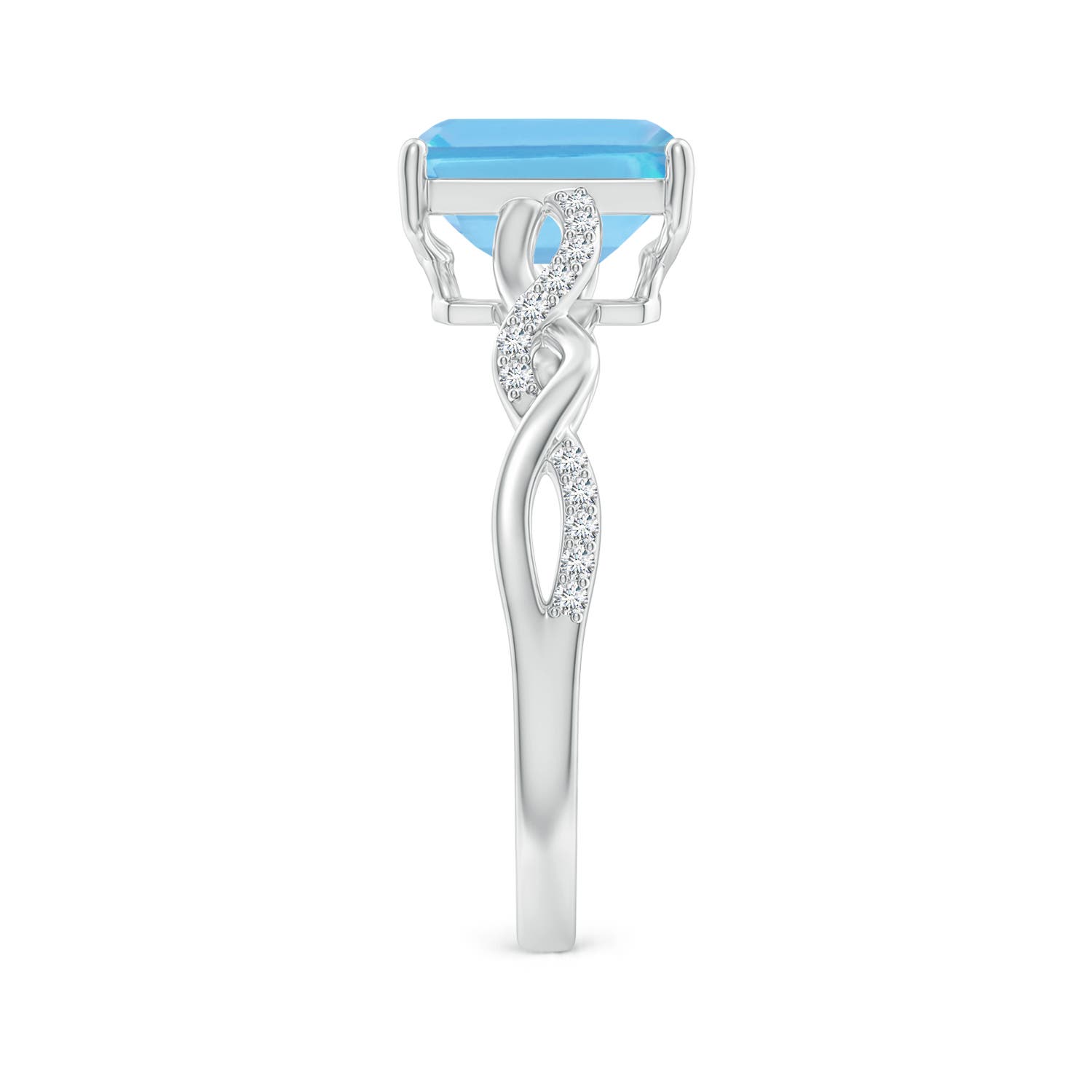 A - Swiss Blue Topaz / 2.08 CT / 14 KT White Gold