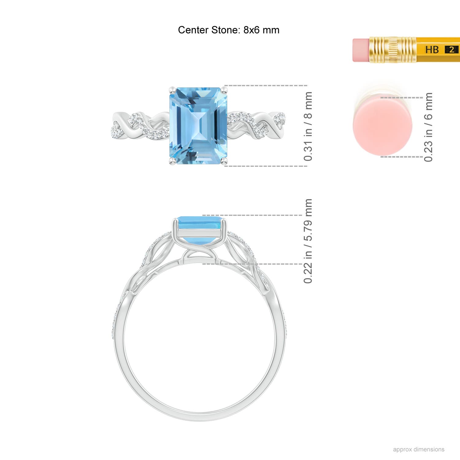 A - Swiss Blue Topaz / 2.08 CT / 14 KT White Gold