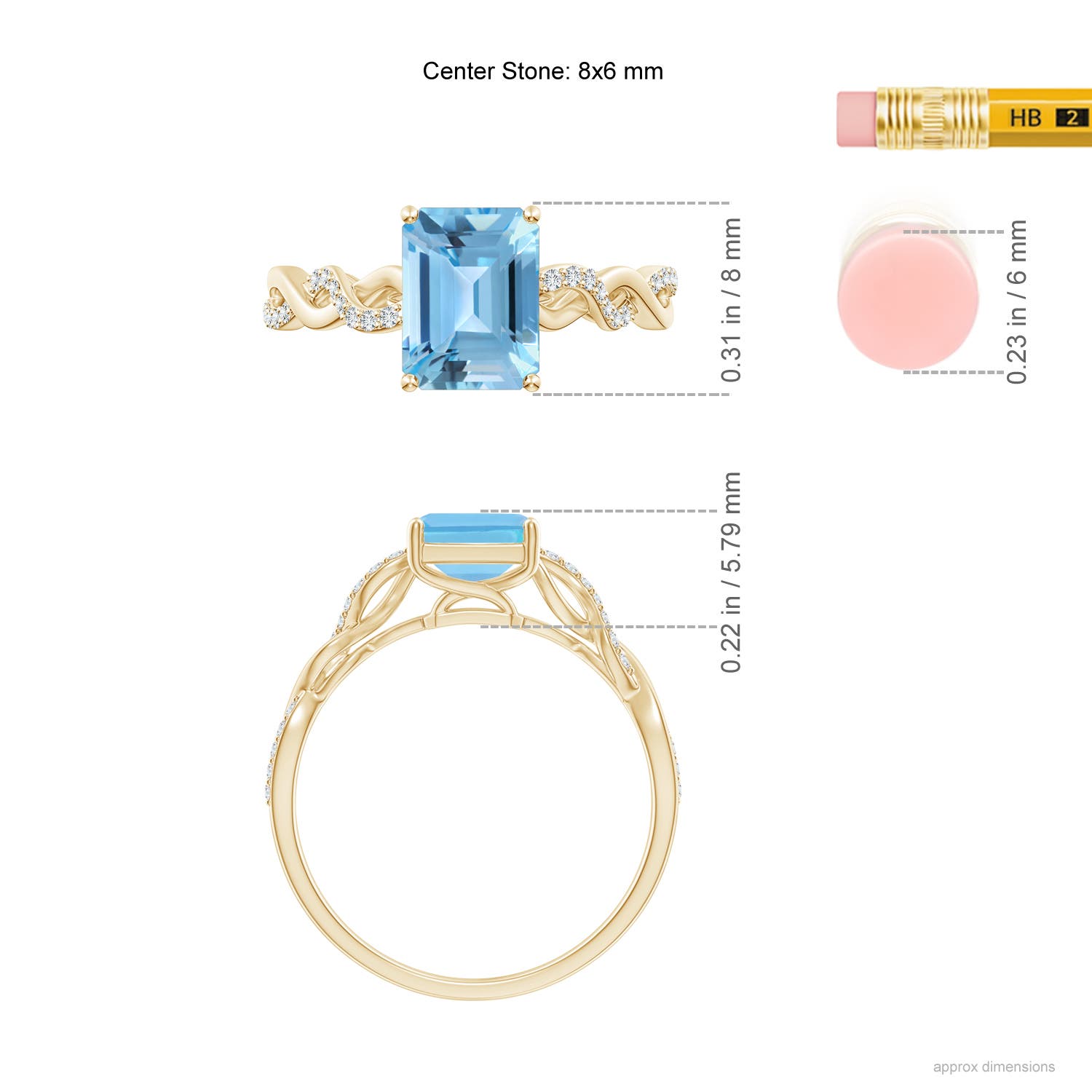 A - Swiss Blue Topaz / 2.08 CT / 14 KT Yellow Gold