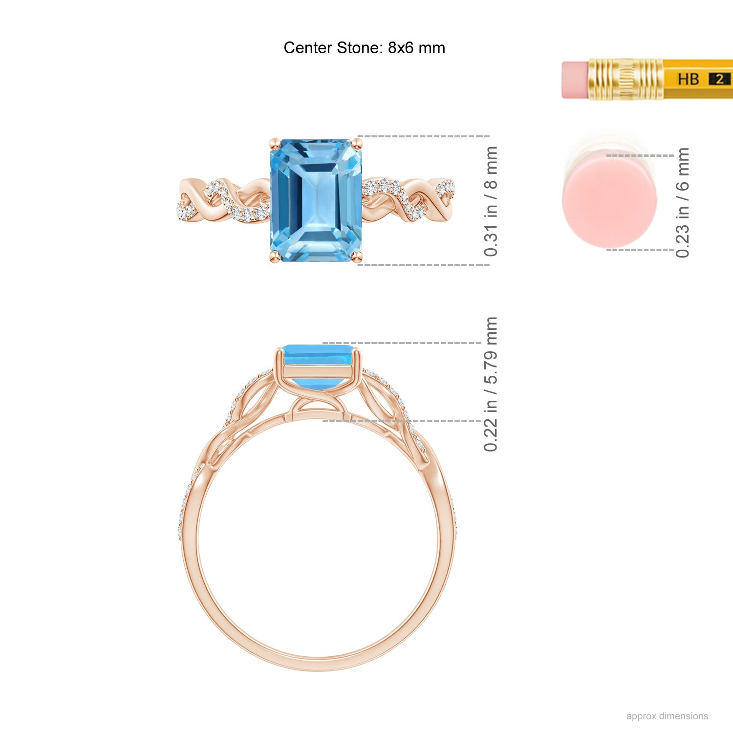 AA - Swiss Blue Topaz / 2.08 CT / 14 KT Rose Gold