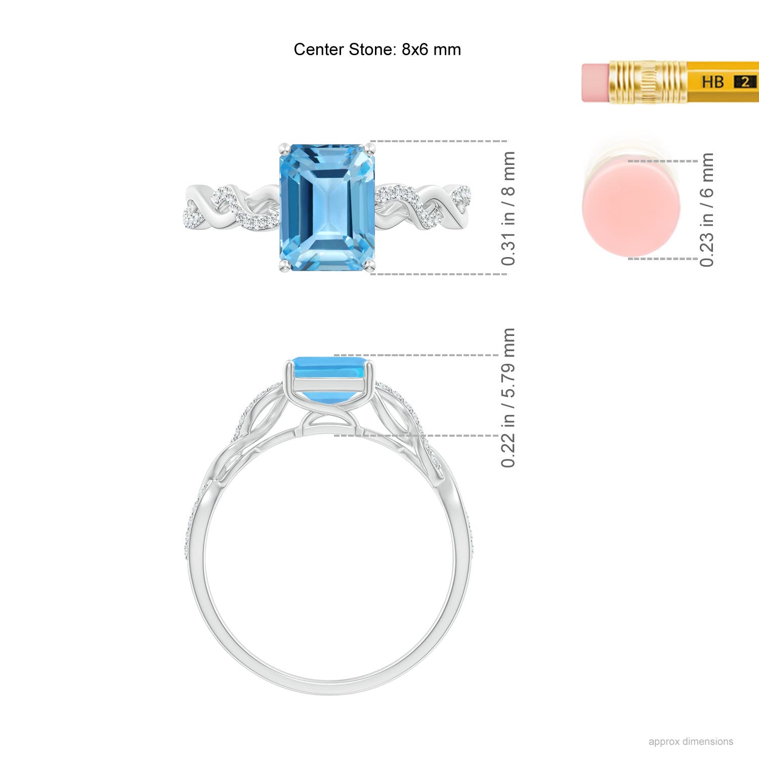 AA - Swiss Blue Topaz / 2.08 CT / 14 KT White Gold