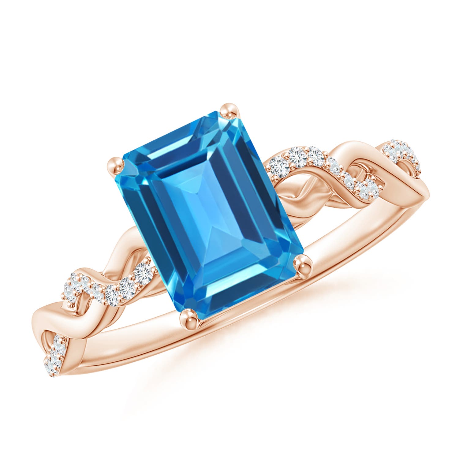 AAAA - Swiss Blue Topaz / 2.08 CT / 14 KT Rose Gold