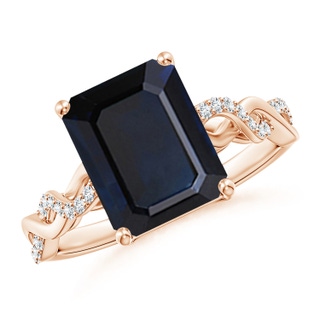 Emerald Cut A Blue Sapphire