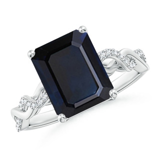Emerald Cut A Blue Sapphire