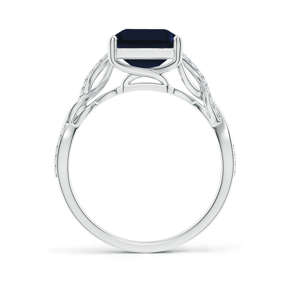 10x8mm AA Emerald-Cut Solitaire Sapphire Infinity Twist Ring in White Gold side 199