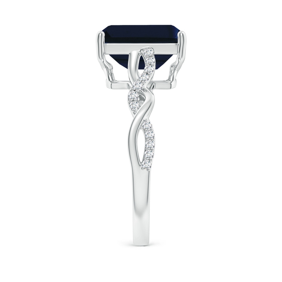 10x8mm AA Emerald-Cut Solitaire Sapphire Infinity Twist Ring in White Gold side 299