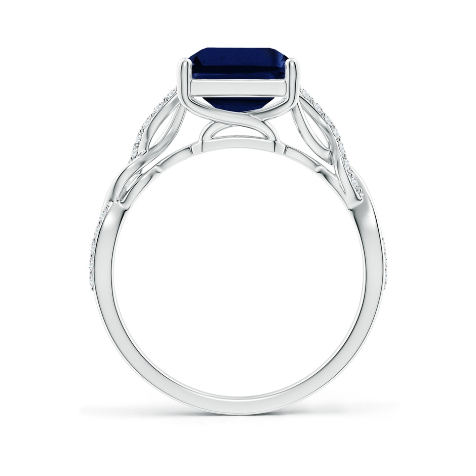 10x8mm AAA Emerald-Cut Solitaire Sapphire Infinity Twist Ring in P950 Platinum side 199