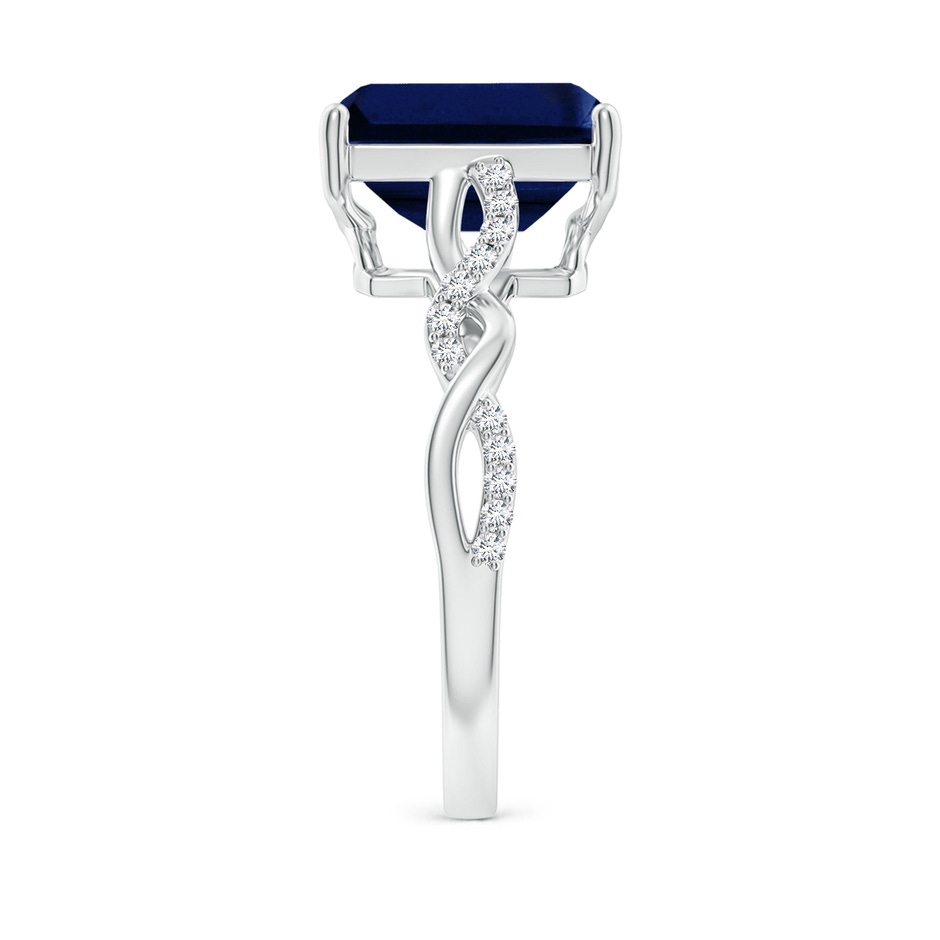 10x8mm AAA Emerald-Cut Solitaire Sapphire Infinity Twist Ring in P950 Platinum side 299