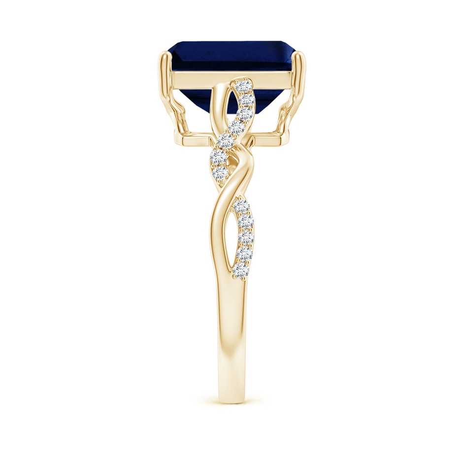 10x8mm AAA Emerald-Cut Solitaire Sapphire Infinity Twist Ring in Yellow Gold side 299