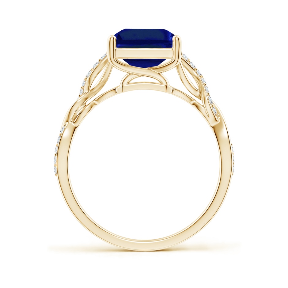 10x8mm Lab-Grown Emerald-Cut Solitaire Sapphire Infinity Twist Ring in 18K Yellow Gold side 199