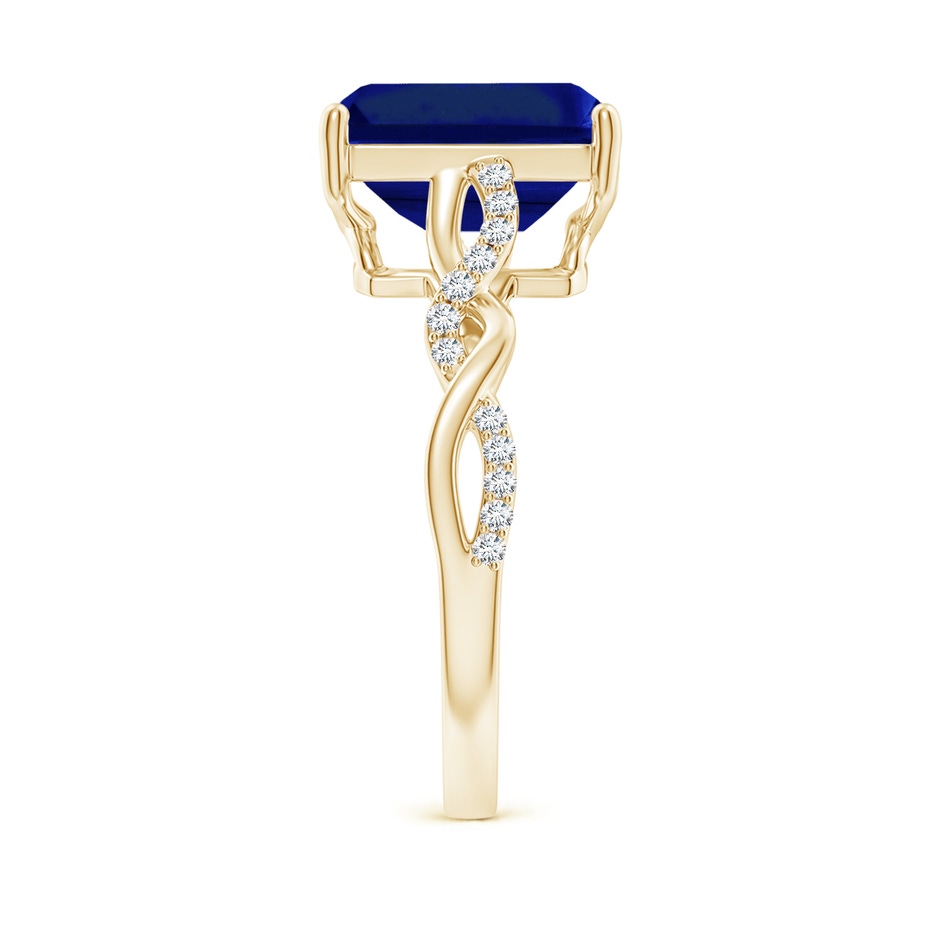 10x8mm Lab-Grown Emerald-Cut Solitaire Sapphire Infinity Twist Ring in 18K Yellow Gold side 299